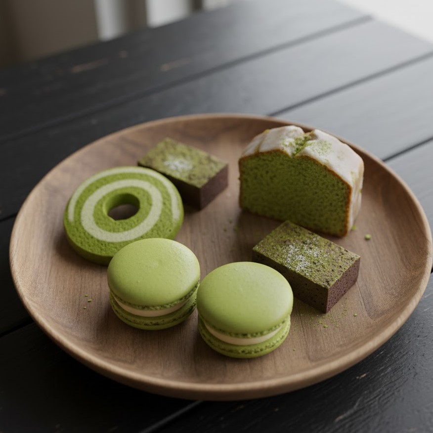 Vivid green matcha powder color quality