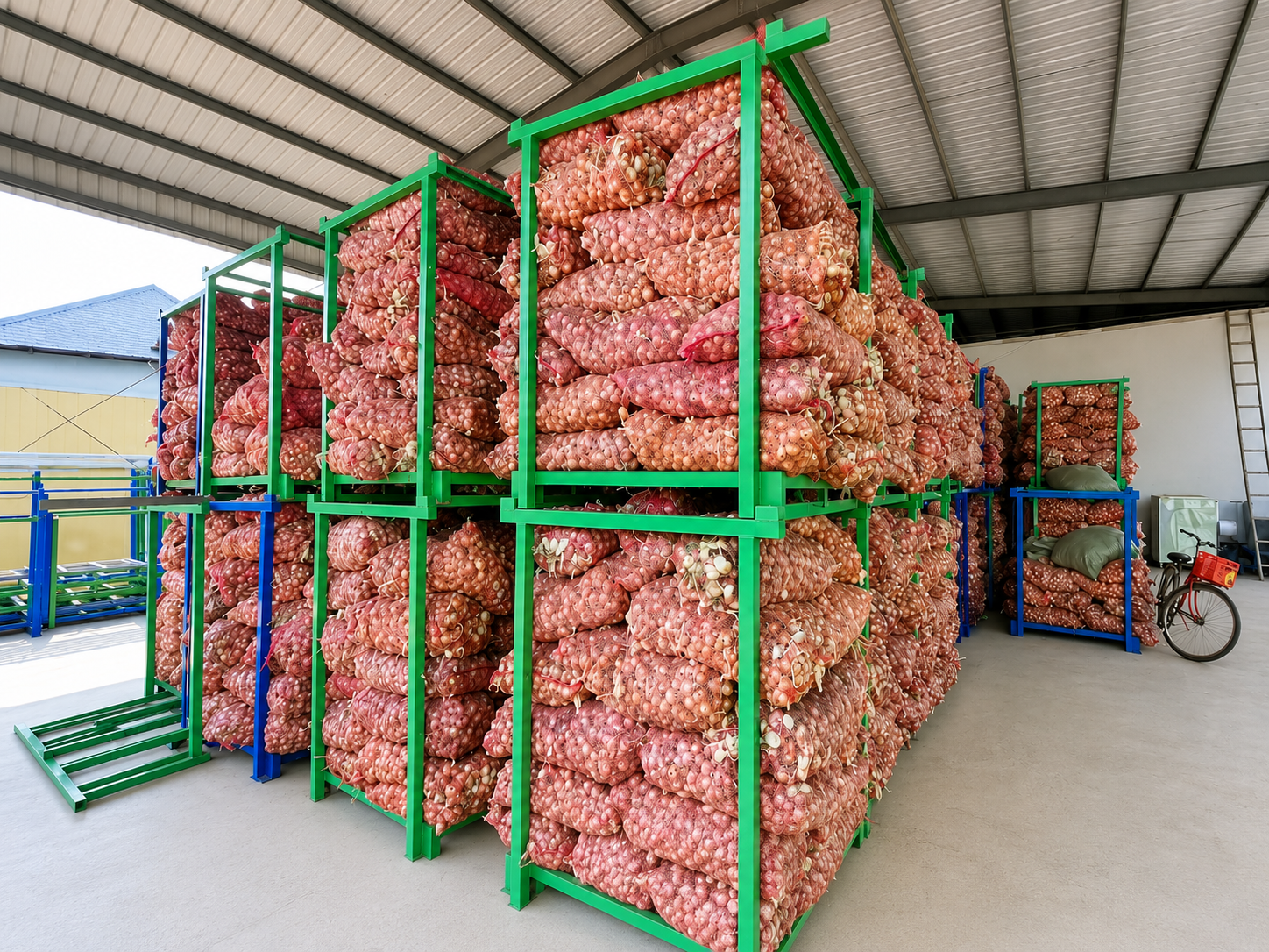 Raw garlic receiving and storage at Yuminaga processing facility